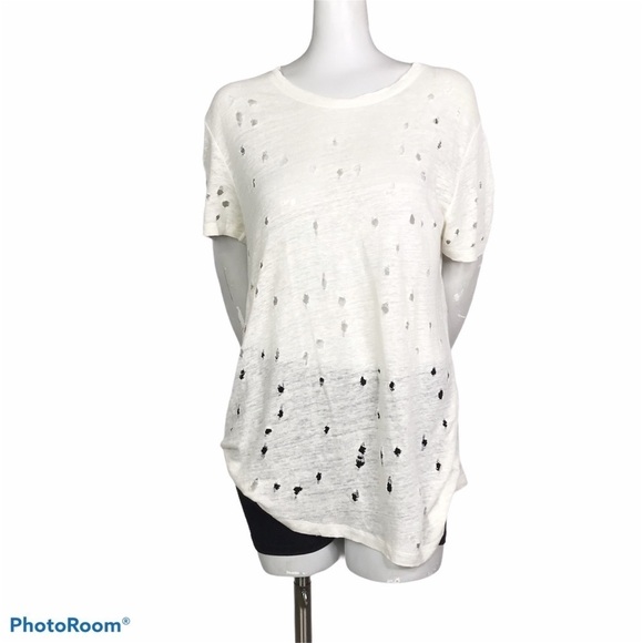 Iro Clay Distressed tee in Ecru white size M - Picture 3 of 10